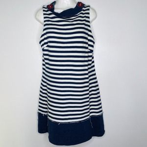 Anthropologie Knitted Dove Small Dress Navy Stripe
